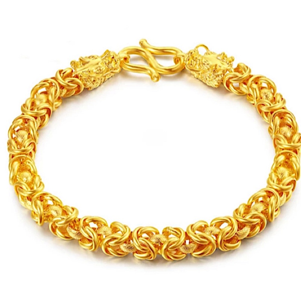 Dragon Hold Plated Byzantine Unisex Bracelet - Picture 11 of 14